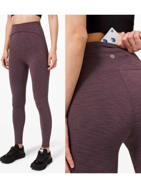 Lululemon Power Within Super High-Rise Pant 28" In Heathered Black Currant 2